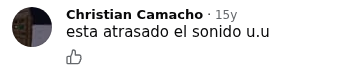Captura del post de Facebook donde comento que el audio está atrasado